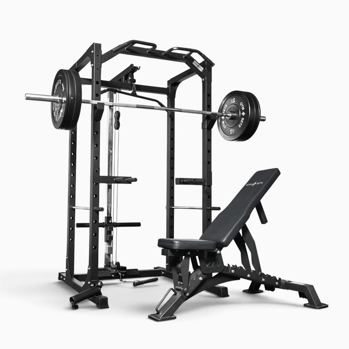 GymSets P100 Power Cage with Cable Machine